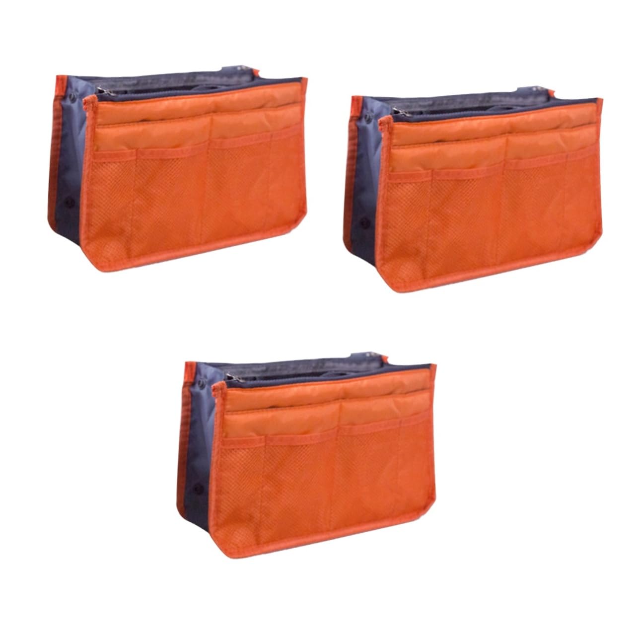 Housoutil 3piezas Bolsa De Almacenamiento Doble Organizador De Multi- para Cosméticos y Artículos De Tocador y Ligera Naranja
