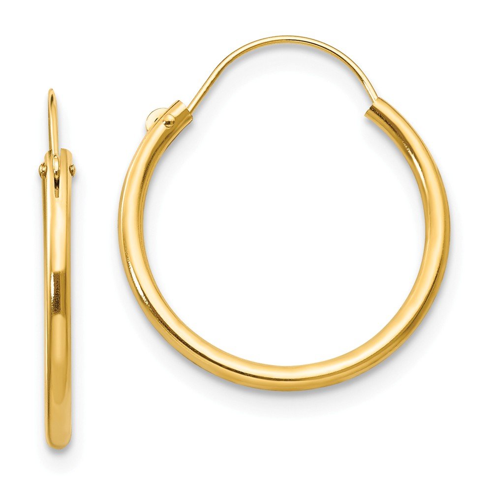 14k Yellow Gold Madi K Hoop Earrings (18mm x 1.5mm)