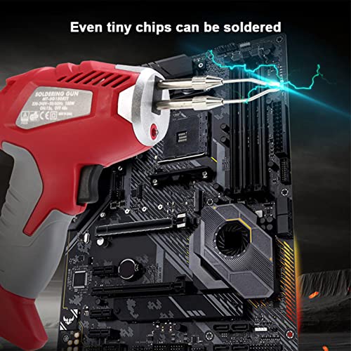 HISUEKIG 180W Lötpistole, Handlötkolben Kit mit Lötspitzen LED Licht, Komfortablem und Rutschfestem Griff, Steuerschalter und Kühllochdesign, zum Schweißen von Mobiltelefonen Chips