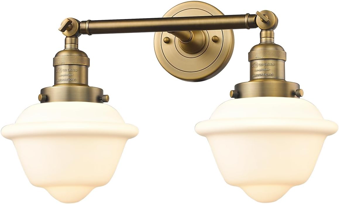 Innovations 208L-BB-G531 2 Vertical Bath Vanity Light, Brushed Brass