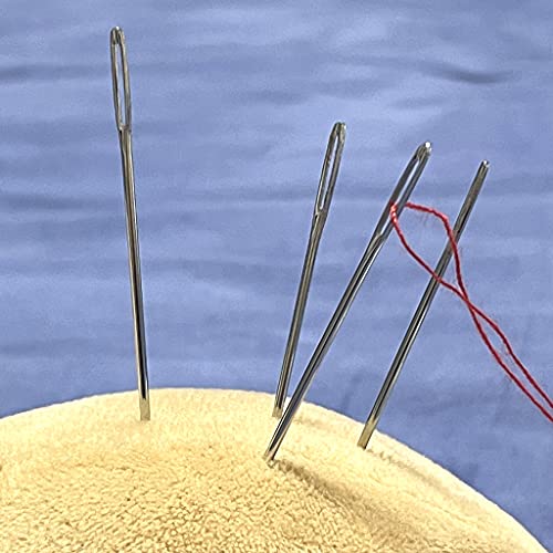 Tevkmuzz Large Eye Sewing Needles,50 Pack Hand Sewing Needles，Stainless Steel Embroidery Thread Needle, Handmade Yarn Knitting Needles Leather Needle #TOP3