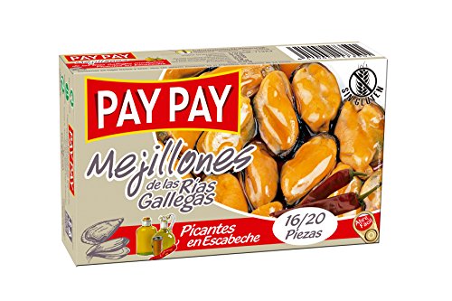 Lot de 10 boites de moules piquantes en l'escabèche de marque pay pay