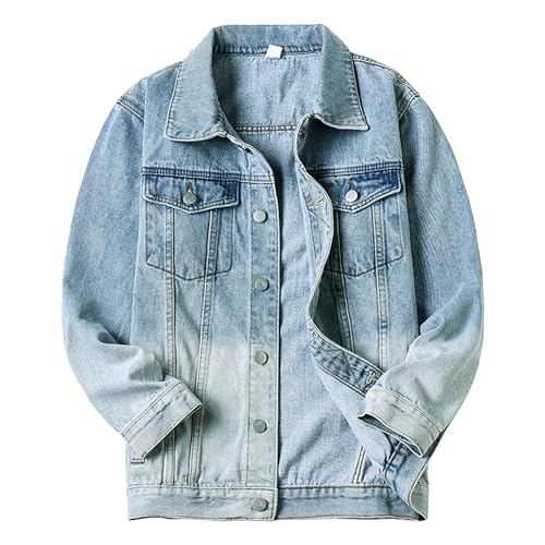 Manteau en jean classique lavé léger avec doublure thermique duvet pour homme actif