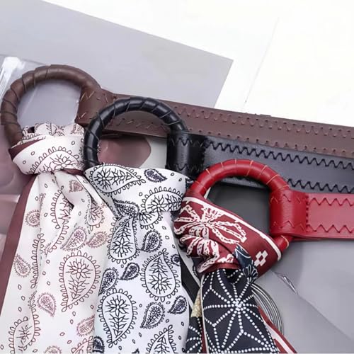 Scarf Belt for Women Boho Western Cowboy Leathery Paisley Silk Scarfs for Autumn Fashion Stylish Elegant 7