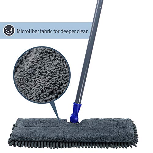 Masthome Microfiber Flip Mop, Flat Dust Mop With 4 Washable Mop Pads And 1 Cleaning Scraper, Dual-Action Wet Dry Mop For Hardwood Laminate Ceramic Marble Tile Floor Cleaning thumb #2