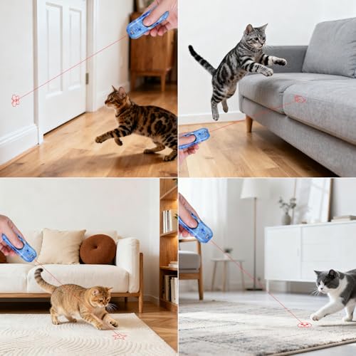 Image of TBTeek Cat Toy, Finger Rotatable, 3 Modes, 5 Fun Patterns, Rechargeable, Portable Dog Cat Toy for Indoor Cats Chasing and Exercise