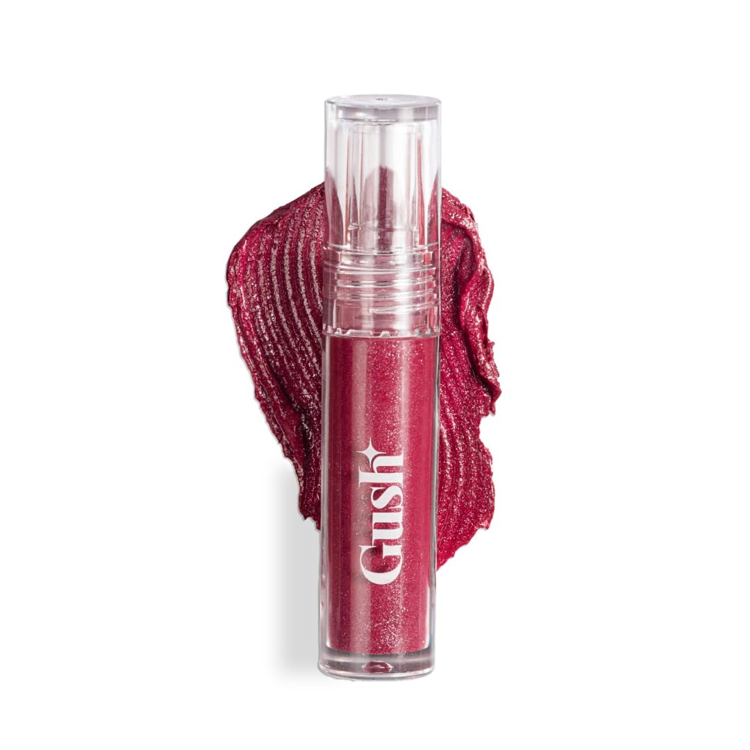 Gush Beauty Glaze Lip Oil Gloss High Shine & Hydrating Pink Gloss | Lightweight & Non Sticky | Vegan & Paraben Free | Toxin Free - Candy glaze 2.8ml (Wine'oclock)-picture-14