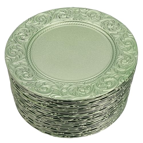 100 Platos cargadores reutilizables de plástico 13'' redondos miniatura 7