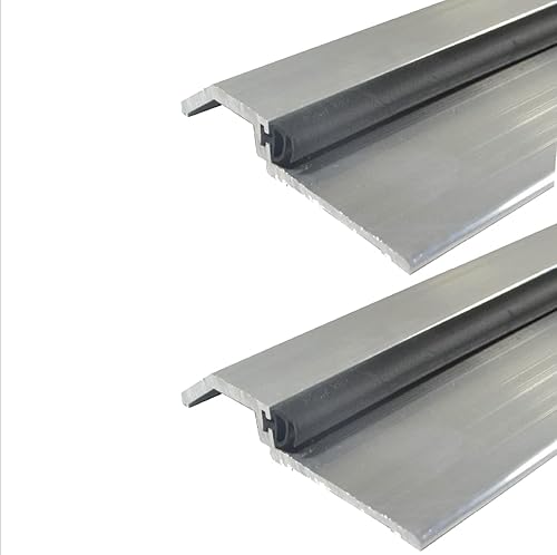 Paquete de 2 Molino de aluminio alto umbralsilla de montar con extrusión de goma sólida (3465MA), FH #10 x 1-12 '' suministrado, (3-1116 '' W x 12