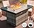SUMELL 44 Inch Wicker Propane Fire Pit Table 55,000 BTU Rectangular Outdoor Gas Fire Pit Table with Glass Wind, Auto Ignition Systems, Fire Beads, Fire Table for Garden, Backyard, Party