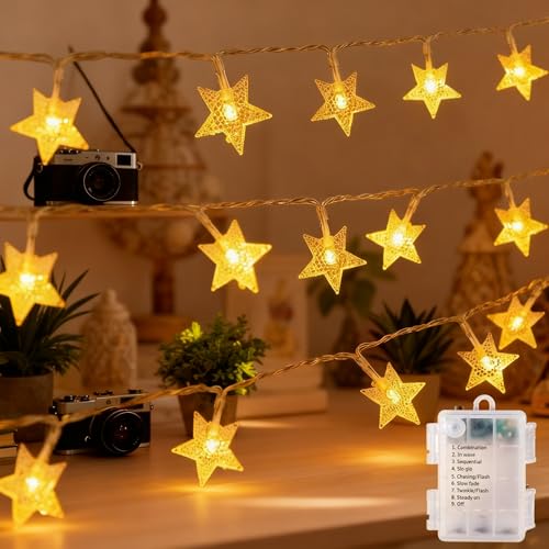 sukaudiz Lichterkette Batterie, 6M/19.7ft 40 LED Lichterkette Sterne...