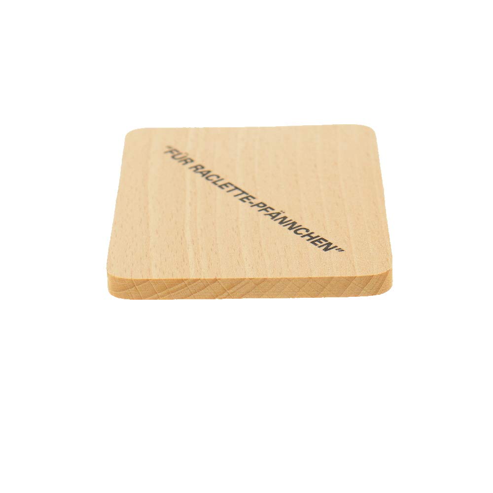 8 Sottobicchieri In Legno Di Faggio Per Raclette – HOFMEISTER® Proteggi Tavolo Da Padelle Calde, 10 Cm, Con Scritta - 3