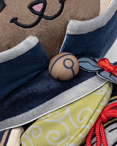 Monster Hunter Plüschfigur Kamura Palico schwarz/beige, aus zertifiziertem recyceltem Polyester, mit Hangtag.