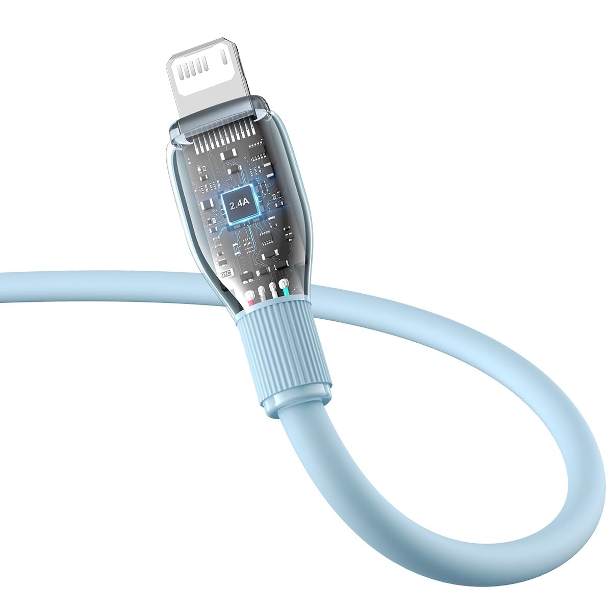 Baseus Pudding Hızlı Şarj Özellikli Lightning Kablo 2.4A, 1.2 Metre, Mavi