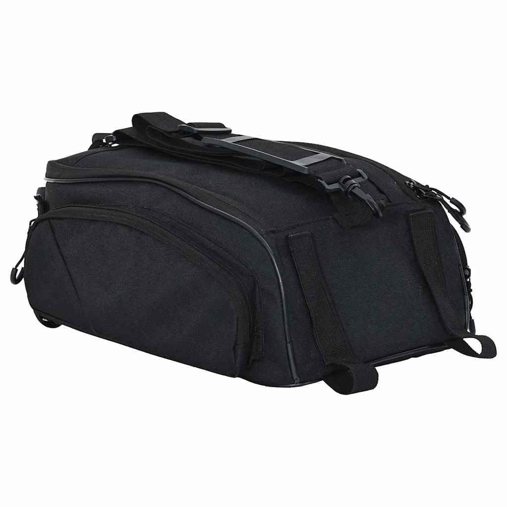 Torba rowerowa czarna z poliestru 38 x 21 x 16 cm, przenośna, wodoodporna, na akcesoria rowerowe, dojazd, do aktywności na świeżym powietrzu, na wycieczki, rower górski i rower trekkingowy