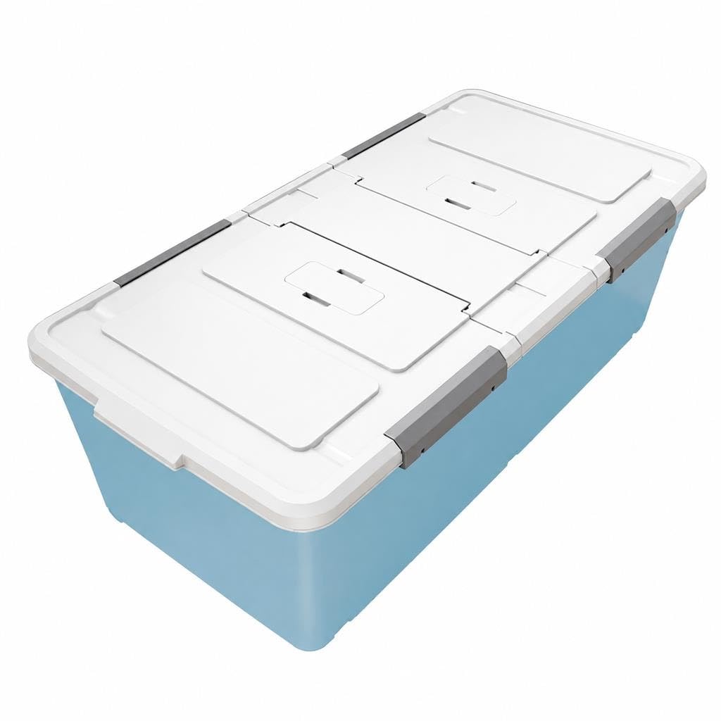 Unterbettbox mit Rollen und Klappdeckel