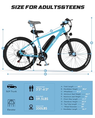 image for Qlife Racer Electric Bike for Adults - 21-Speed Mountain Lightweight E