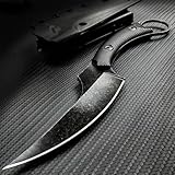 1 knife, ring outdoor curved knife, fixed blade, camping knife, ring small curved knife, high hardness portable knife, used for hiking, mountaineering exploration, survival, camping supplies, outdoor activity knife, men's gift, with K sheath