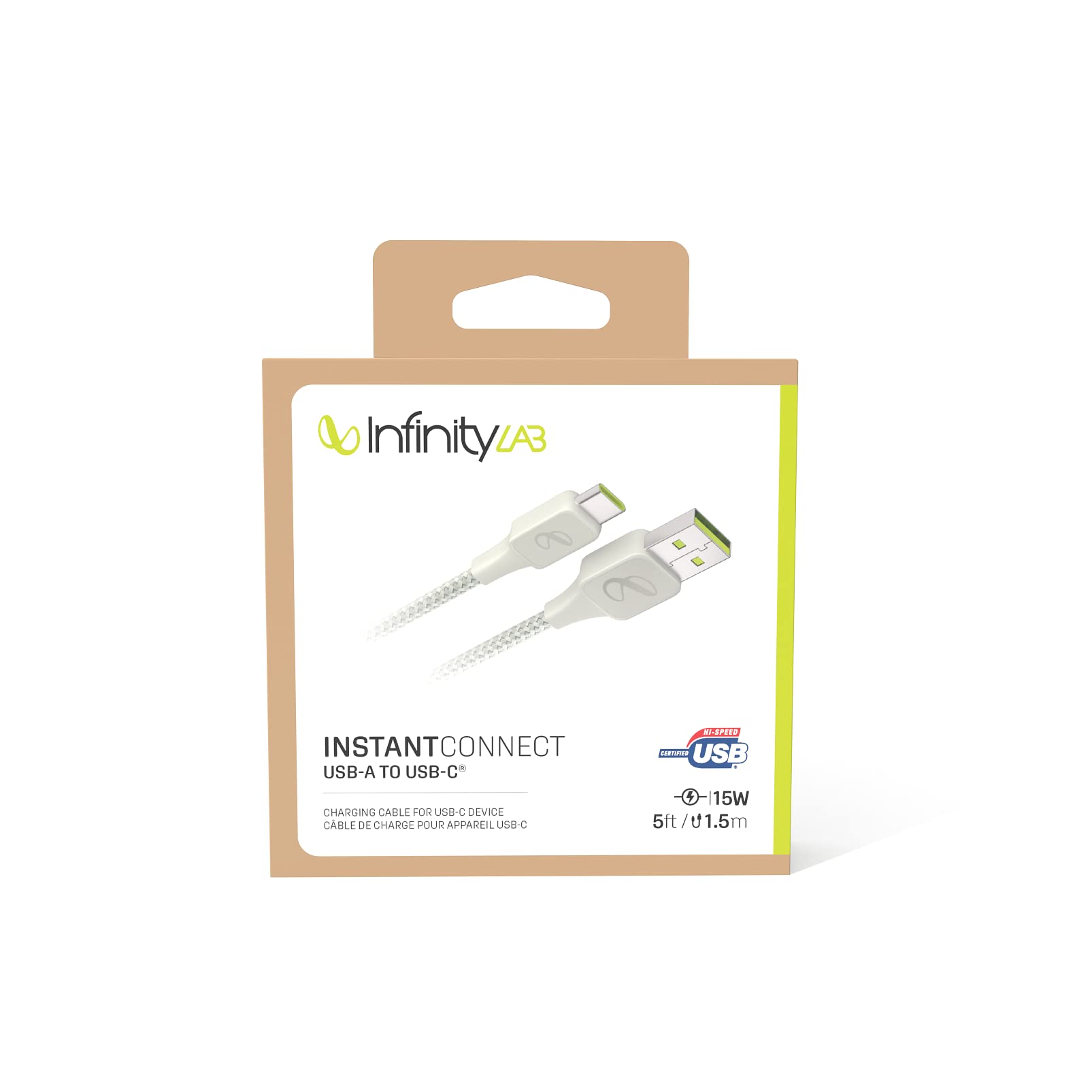 Infinitylab by Harman - InstantConnect Kablo USB-A USB-C,Beyaz,1.5m