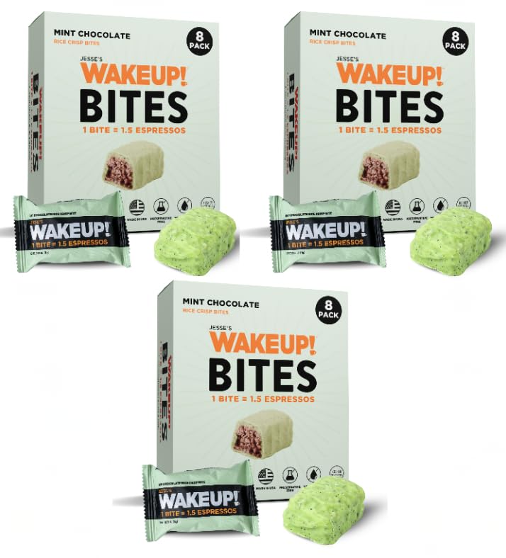 Image of WAKE UP! Caffeinated Mint Chocolate Bites, 1.5 Espressos, 3 Pack (24 Bites)