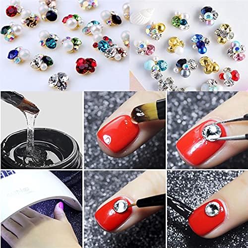 20PCS Rhinestone Diamond Nail Gem Decorative Glitter Nail Art Decoration 3D Glitter Nail Art Charm for Women Girl DIY Nail Art
