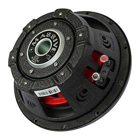 Massive Audio UFO10 10 Inch Shallow Subwoofer - High Powered 600 Watt Shallow Mount Subwoofer 2.5 inch Voice Coil and Dual 4 Ohm. Thinnest Car Subwoofer with a Clean Deep Bass Sound! Sold Individually Cover
