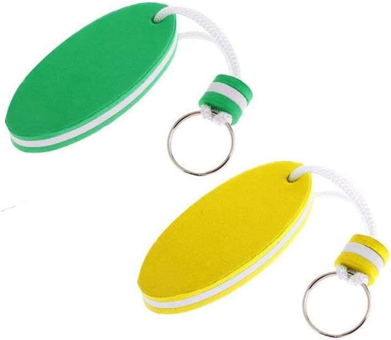 luzen 5Pcs Colorful Foam Floating Keychain Oval Shaped Floating Key Ring Key Float Keychain Pendant for Boating Fishing Kayak Surfing Sailing and Outdoor Sports Accessories, 5 Colors