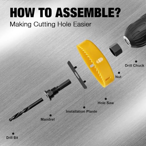 Image of KATA 25 Pieces Hole Saw Kit with 3 /4 inch-6 inch Saw Blades for Plywood, Drywall