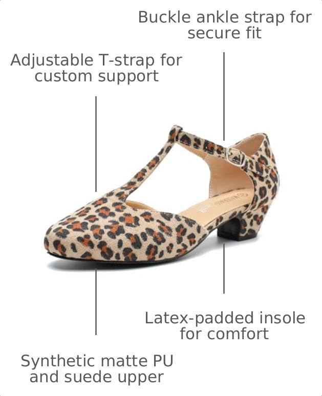 Image of MAIERNISI JESSI Women's T-Strap Mary Jane Pumps, Low Block Heel, Closed Toe, Buckle Ankle Strap
