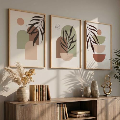 Image of kotart Boho Painting Wall Art Home Decoration Paintings With Frame For Living Room Bed Room Hotel Wall Decor Digital Reprint Set of 3 (19X25 inch)