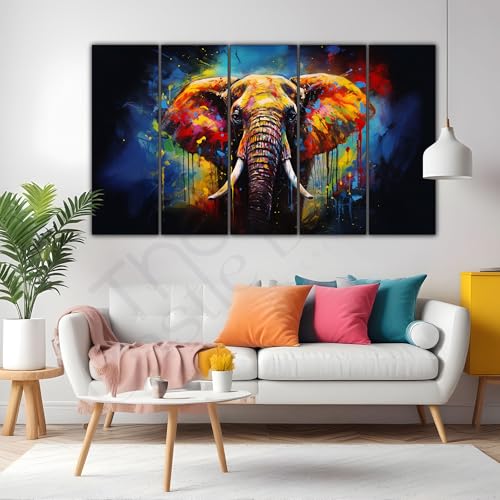 Image of The Castle Decor Elephant painting with frame Big Size 36x60 Wall art for living room,Bedroom,Drawing room,Hotels-Wooden Framed-747