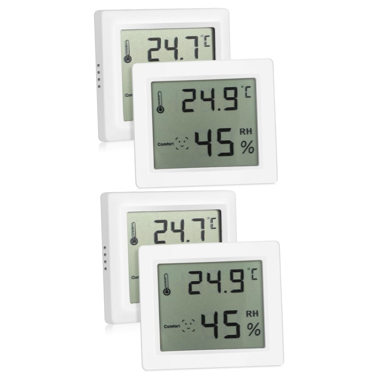 Abaodam 2 Ensembles Hygromètre D'humidité Numérique Ménage Thermomètres Pour Chambre Humidimètres Jauge De Mesure D'humidité Hygrometre Interieur Abdos 2 Pièces * 2