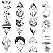Produktbild COKTAK 12 BläTter Geometrie Dreieck Wald Berg Temporäre Tätowierung Aufkleber Abdeckung Frauen Körper Arm Art Zeichnung Wasserdichte Gefälschte Schwarzes Meer Weben Temporary Tattoos Papier 10x6CM