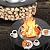 Uniflasy 48" Fire Pit Surround Tabletop for Solo Stove Yukon/Bonfire & Tiki, Powder-Coated Steel Surround Table with Firewood Storage Shelf for Safety & Extra Space, Outdoor Smokeless Fire Pit Table