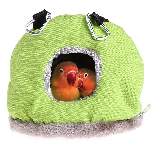 Image of Warm Bird Nest Hammock for Parrots Small Pets Creative Bed Cage Accessory Small Size Green Ideal Bird Toy for Conures and Cockatiels