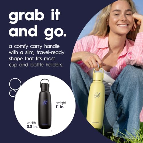 Image of sodastream Fizz & Go Cool, Stainless Steel Carbonated Water Bottle 0.9L, Insulated Metal Bottle for Sparkling Water, Compatible with TERRA, ART, ENSO & More in Black