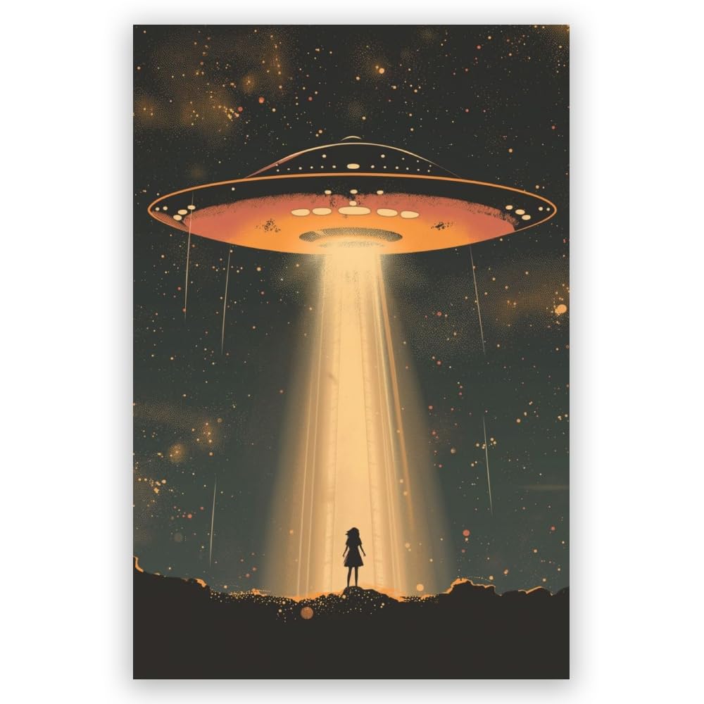 Amazon.com: LuminDaze Epic Alien Abduction Poster Vintage Space