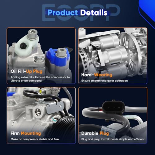 Image of ECCPP AC Compressor for Mercedes-Benz Sprinter 2500 3500 2.1L 2014-2017 | Fit for Freightliner Sprinter 2500 3500 2.1L 2014-2017 AC Compressor with Clutch