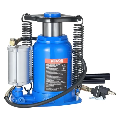 VEVOR Gato Neumático, Capacidad de Elevación 32 T, Rango de Elevación 255–415 mm, con Bomba para SUV, Camionetas, Autocaravanas, Reparación de Automóviles, Azul, 265 x 195 x 255 mm, 0,9–1,2 MPa