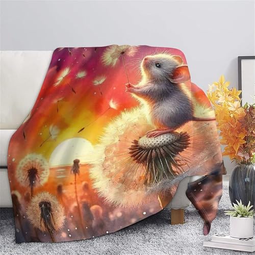 Couverture lit 150x200cm premium douce et chaude motif Souris 3D
