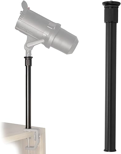 Miniatura 7 de Varilla de extensión de cámara, aleación de aluminio universal de 13.0-23.6 in, monopod de mano ajustable, soporte de montaje (negro)