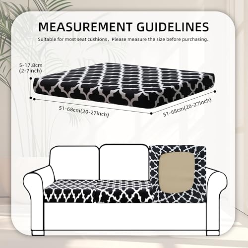 Image of BIETYONE 8Pcs Stretch Patio Cushion Covers,Outdoor Couch Covers Replacement,Outdoor Couch & Sofa Slipcovers,for Patio Furniture Cushion Covers,Washable Reusable urniture Protector(Lingge Grey,8PCS)