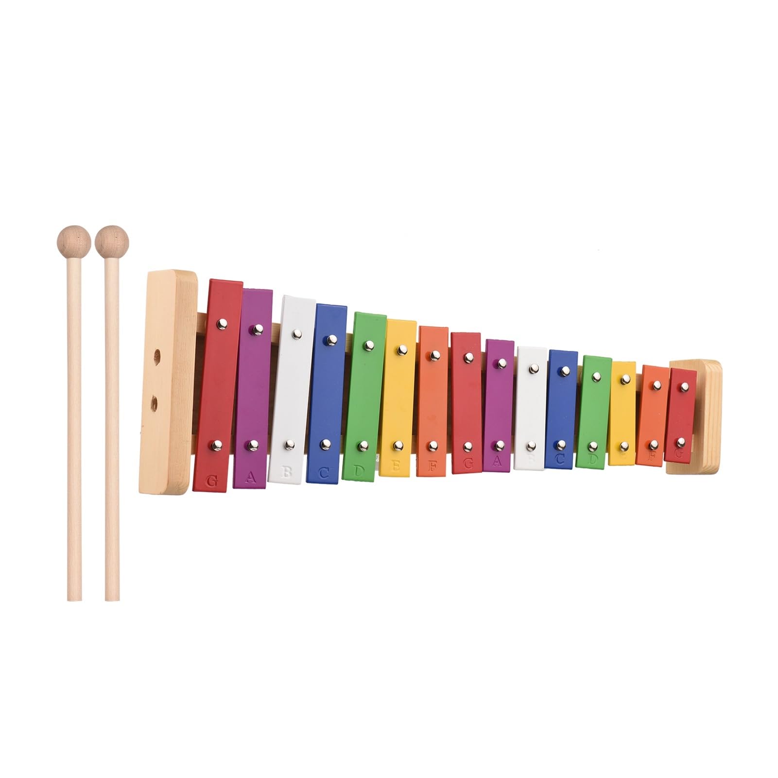 BABYCE Xylophone Instrument 15 Note Glockenspiel Xylophone Wooden Base Colorful Aluminum Bars with 2 Mallets Educational Musical Instrument Percussion - Image 4