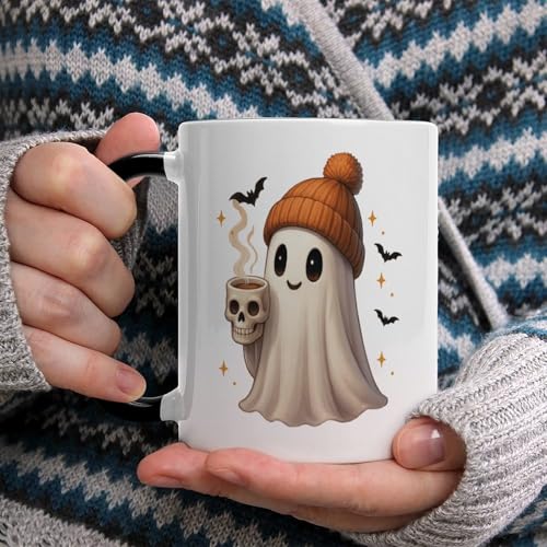 Taza de cerámica Halloween con diseño de fantasma miniatura 5
