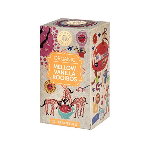Ministry of Tea Organic Mellow Rooibos with Vanilla Herbal 20 Tea Bags, 20 Pieces