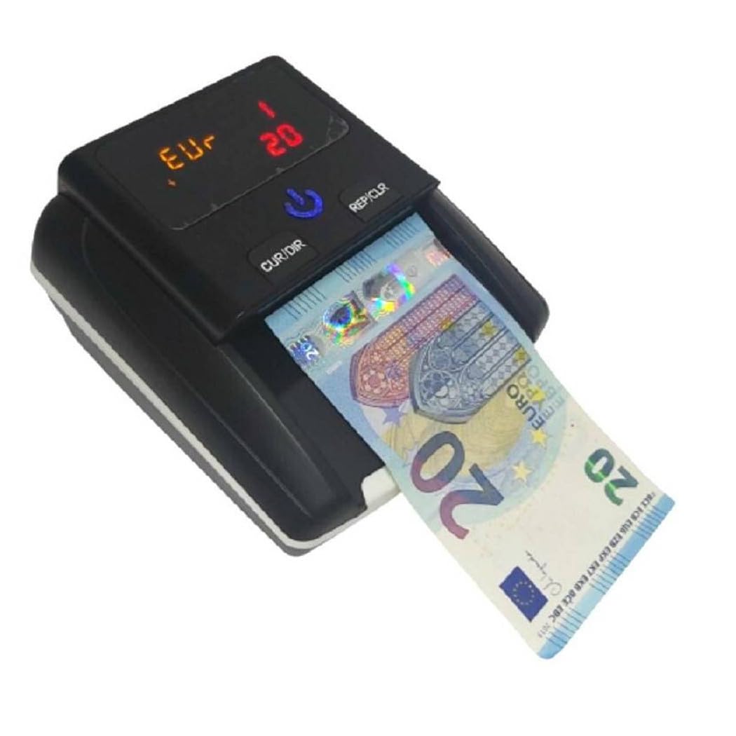 Trade Shop - Rilevatore Conta Banconote False Verifica Soldi Falsi Nero con Batteria al Litio
