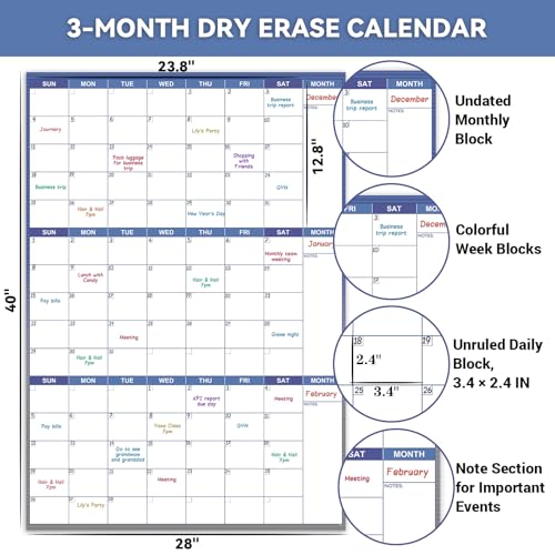 Save 51% on Large Dry Erase Wall Calendar with Markers & Stickers