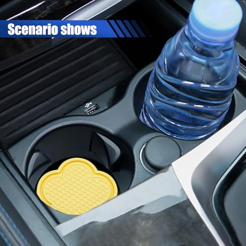 BDZMC 4PCS Posavasos para Auto Forma Flor Amarillo miniatura 6