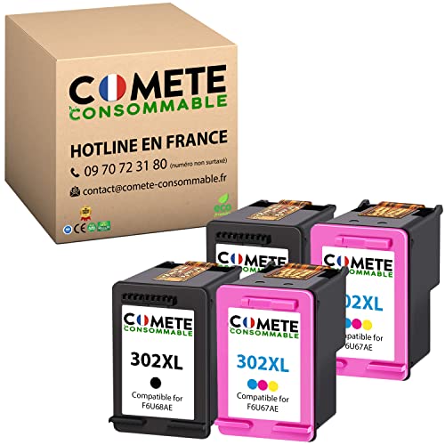 Cartouches HP 302 XL haute capacité COMETE pour des impressions nettes et durables