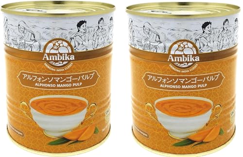 Ambika �C���h�Y - �A���t�H���\�}���S�[�p���v Alphonso Mango Pulp - 850g (850g×2�ʃZ�b�g)
